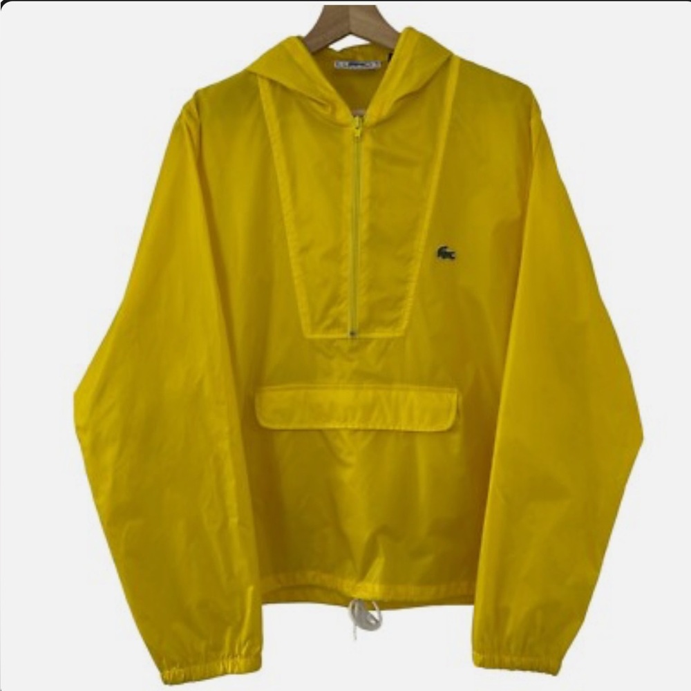 Vintage Yellow Lacoste Izod Half Zip Pullover Cagoule Windbreaker Jacket